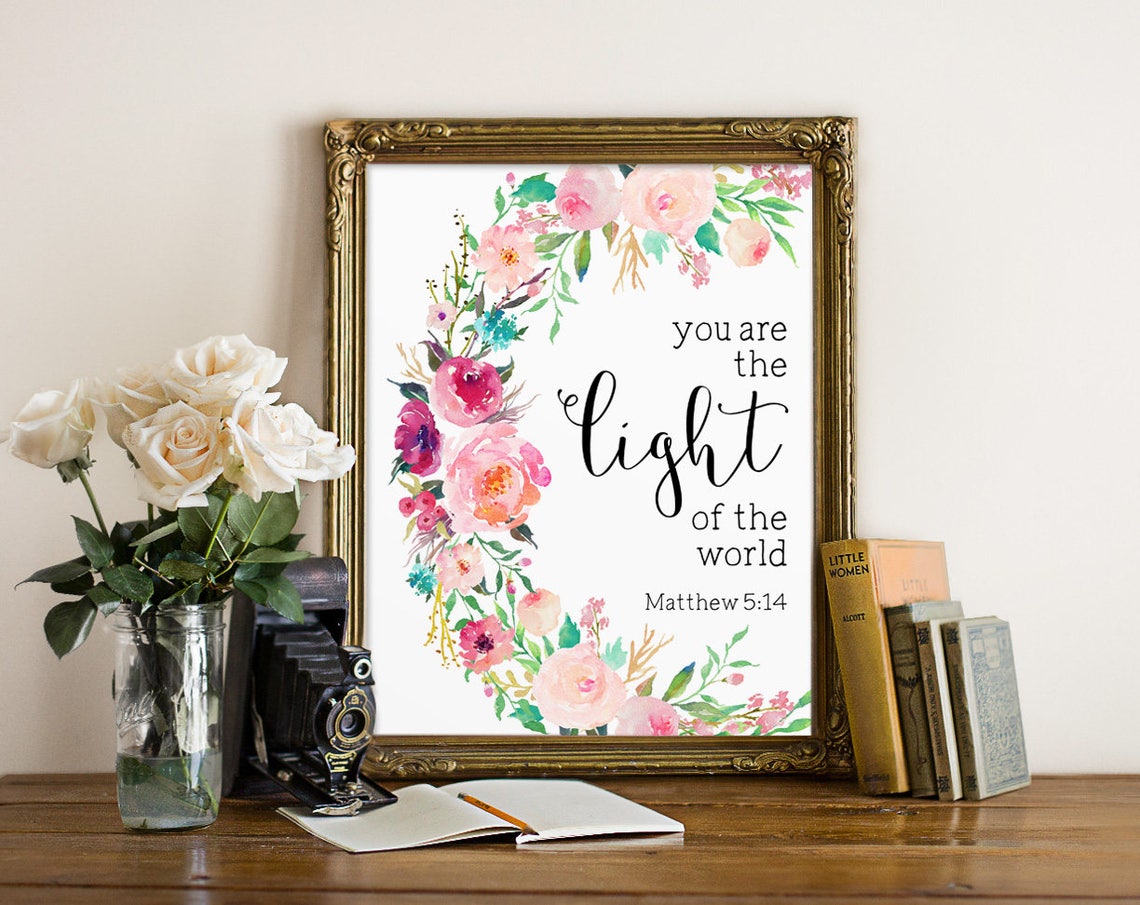 Bible Quote You are the Light of the World Matthew 514 Etsy