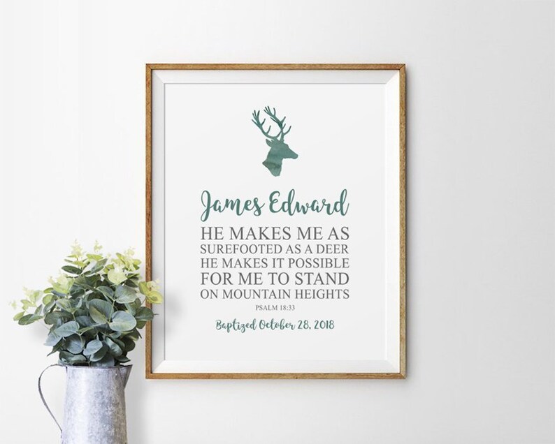 Baptism Gift Boy Godson Baptism Gift Personalized Baptism Gift Baptism Decorations Lds Baptism He Makes Me Baptism Invitation