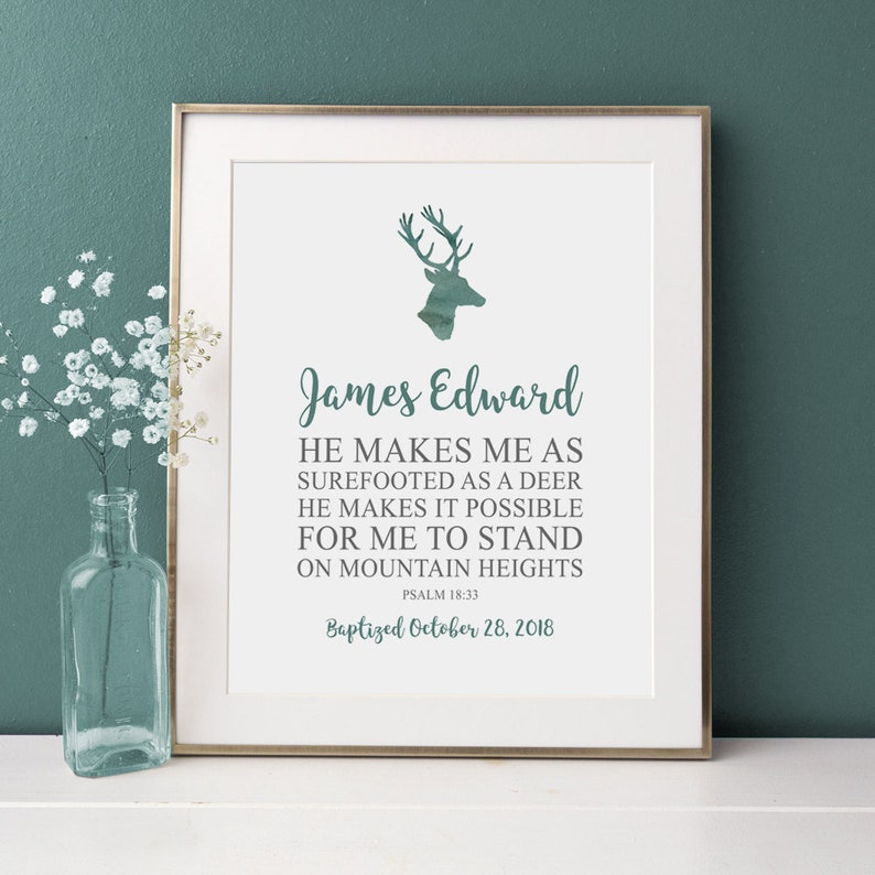 Baptism Gift Boy Godson Baptism Gift Personalized Baptism Gift Baptism Decorations Lds Baptism He Makes Me Baptism Invitation