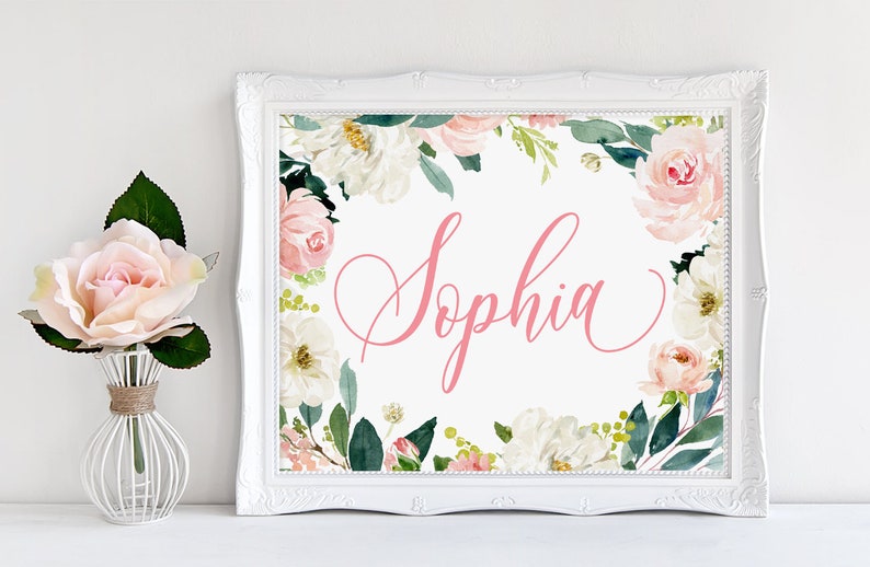 Baby Girl Name Custom Name Sophia Name Nursery Name Decor Etsy
