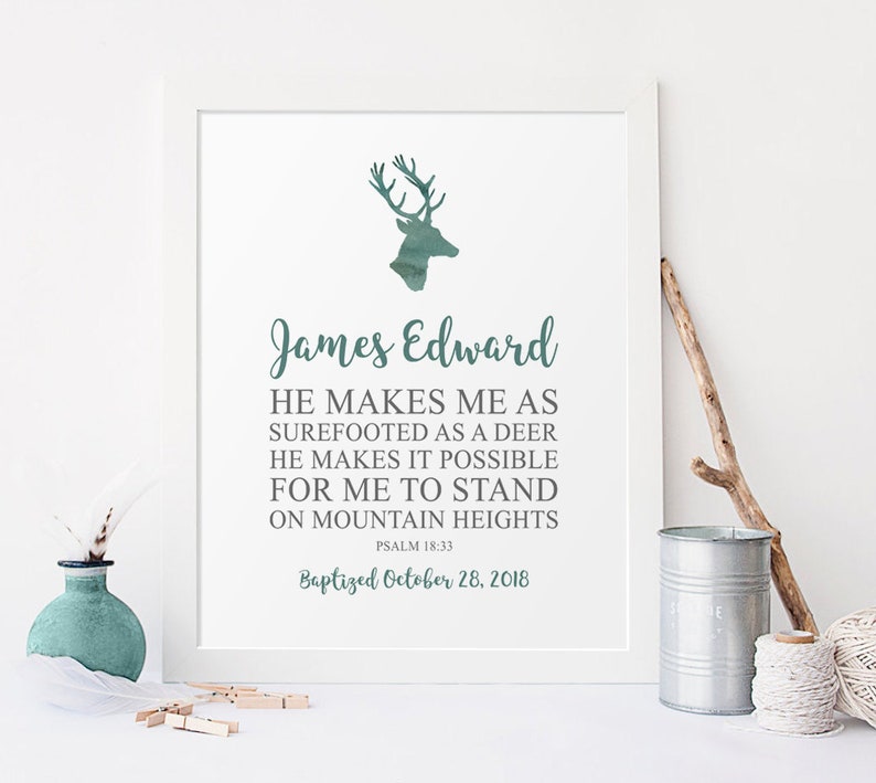 Baptism Gift Boy Godson Baptism Gift Personalized Baptism Gift Baptism Decorations Lds Baptism He Makes Me Baptism Invitation