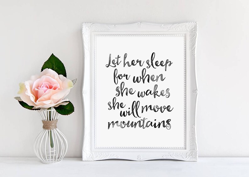 Cursive Wall Art Let Her Sleep For When She Wakes She Will Etsy
