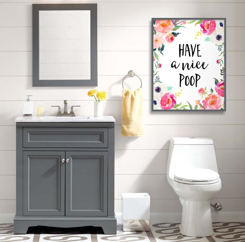 Funny Bathroom Decor Have a Nice Poop Bathroom Print Etsy