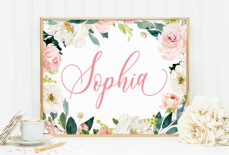 Baby Girl Name Custom Name Sophia Name Nursery Name Decor Etsy