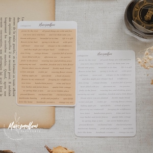 Cottagecore Phrasen Aufkleber Bogen - für Journaling, Planer oder Bullet Journals - mit neutralen Farben; weiß, honig oder kraftpapier