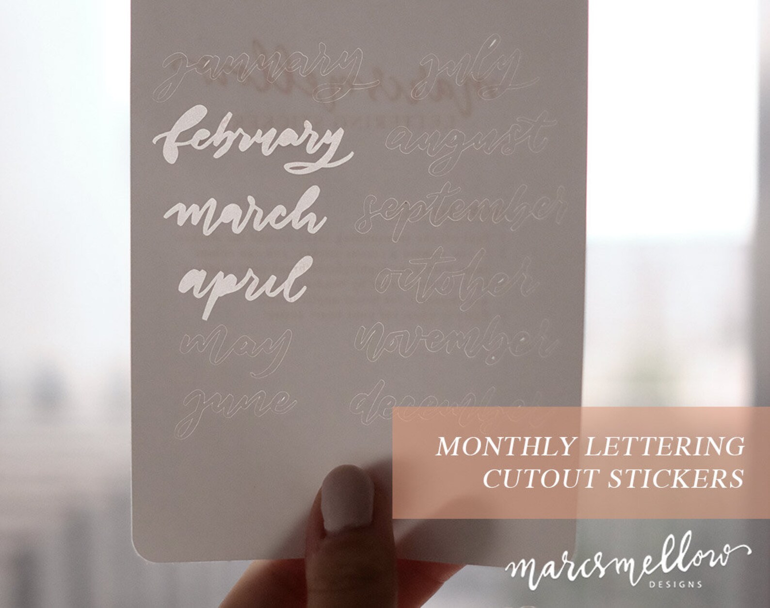 Monthly Lettering Cutout Sticker Sheet Journaling Bullet | Etsy