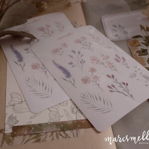 Watercolor flowers sticker sheet in transparent image 5