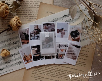 Music themed photo cards ephemeras, aesthetic images on white matte cardstock