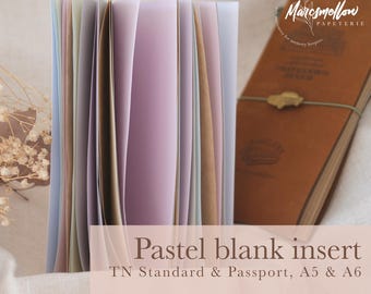 Pastel insert for traveler's notebook standard, passport, A5, A6 size, for collage and junk journaling