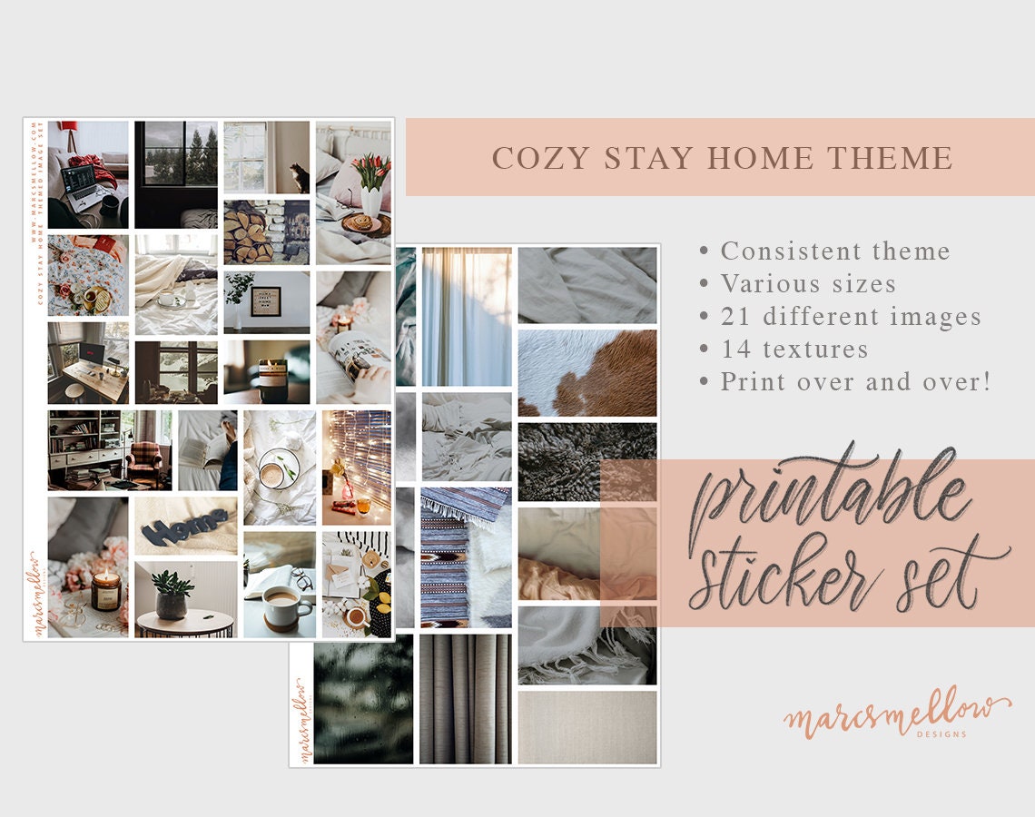 cozy stay home themed aesthetic tumblr journal printable image etsy
