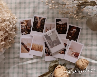 Cottagecore themed photo cards ephemeras, aesthetic images on white matte cardstock