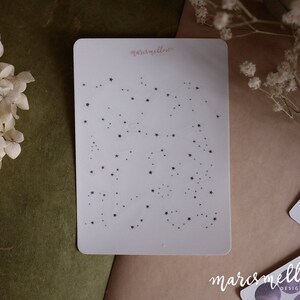 Stars and constellations sticker sheet - in transparent