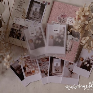 Cartes photo éphémères sur le thème de la maison, images esthétiques sur du papier cartonné blanc mat