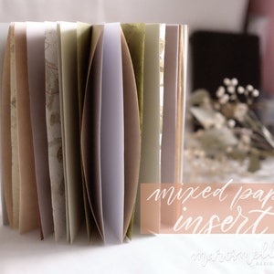 Meadow cottagecore traveler's notebook insert for scrapbooking, collage journaling, junk journal floral, fibre, handmade, kraft, vellum image 1