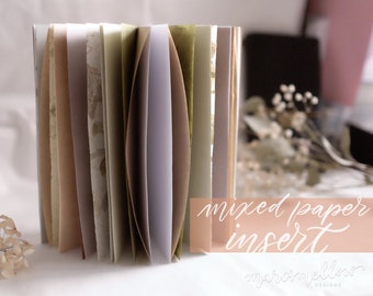 Meadow cottagecore traveler's notebook insert for scrapbooking, collage journaling, junk journal; floral, fibre, handmade, kraft, vellum