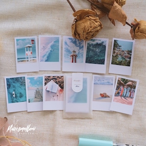 Journaling themed photo cards ephemeras, aesthetic images on white matte cardstock