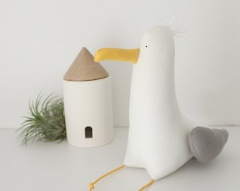 Seagull Otto, Coastal decor Collectible toy, Seagull Mine, Nautical decor, Marine life, Sea Bird, Möve, DECORNERHOME