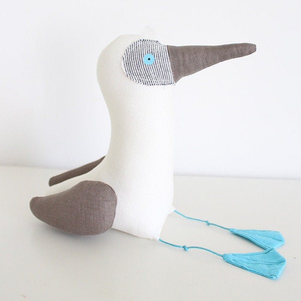 Booby Darwin/ Blue-footed Booby/ Stuffed Animal/ Oceanic Bird/ Galapagos Bird/ DECORNERHOME