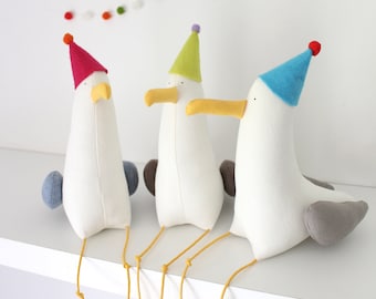 Party seagulls, Nautical decor, Set of three seagulls, Lot seagulls, Sea Bird, Seagull Soft sculpture, Möve, DECORNERHOME