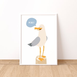 Seagull Peter Print/Seagull Poster/Printable Wall Art/Educational Art/Kids Room Decor/Classroom Decor/DigitalDownload/Montesori/Seagull
