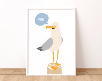 Seagull Peter Print/Seagull Poster/Printable Wall Art/Educational Art/Kids Room Decor/Classroom Decor/DigitalDownload/Montesori/Seagull