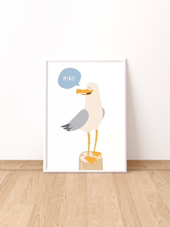 Seagull Peter Print/Seagull Poster/Printable Wall Art/Educational Art/Kids Room Decor/Classroom Decor/DigitalDownload/Montesori/Seagull