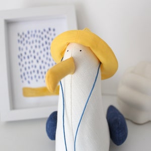 Seagull Peter with Yellow Rain Hat, Collectible toy, Seagull Mine, Seagull Toy, Sea Bird, Soft Toy, Möve Regenhut, DECORNERHOME