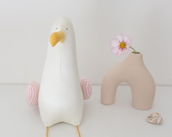 Seagull Emma pink, Collectible toy, Nautical decor, Mine, Sea Bird, Handmade Soft Toy, Möve, DECORNERHOME