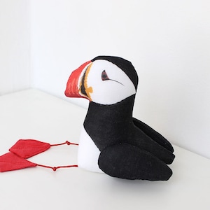 Puffin Olaf, Puffin Collectible Toy, Nautical Decor, Ocean decoration, Nordic Bird, Puffin art, Stuffed Bird, DECORNERHOME