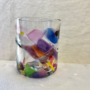 Made to order, Made in Canada, Confetti Drinking Glass, Glass Art, handmade, glassblowing, tumbler, cup