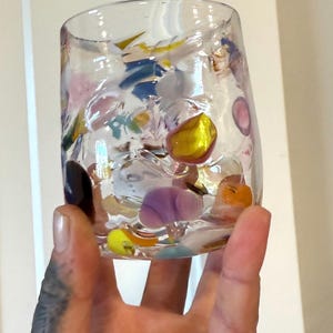 Confetti Drinking Glass, made in Canada, Glass Art, handmade, glassblowing, tumbler, cup