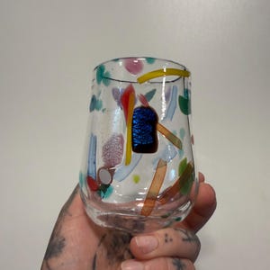 Confetti Drinking Glass, made in Canada, Glass Art, handmade, glassblowing, tumbler, cup