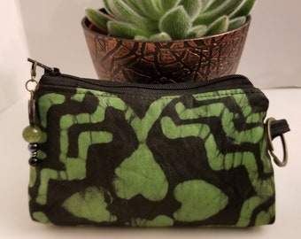 Green Batik Coin Purse