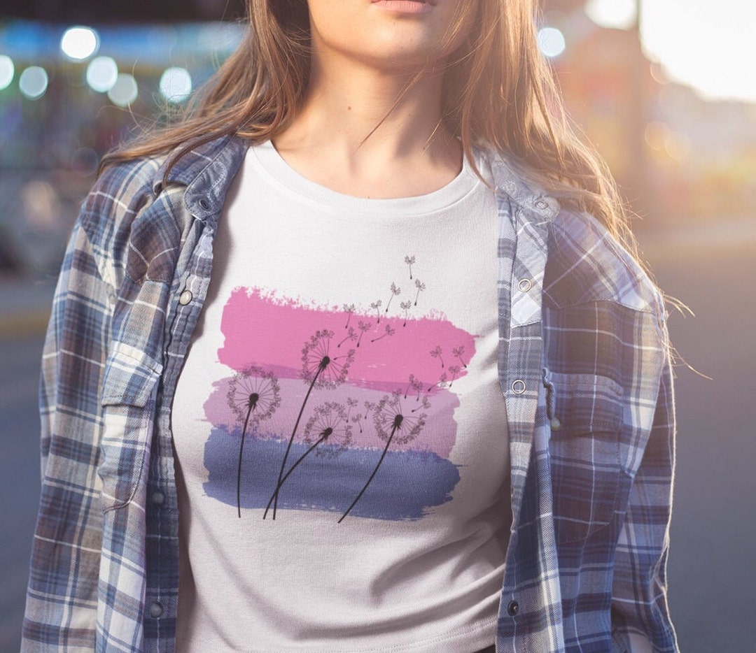 Bi Pride Shirt Dandelion Shirt Subtle Pride Shirt Subtle Bi Pride