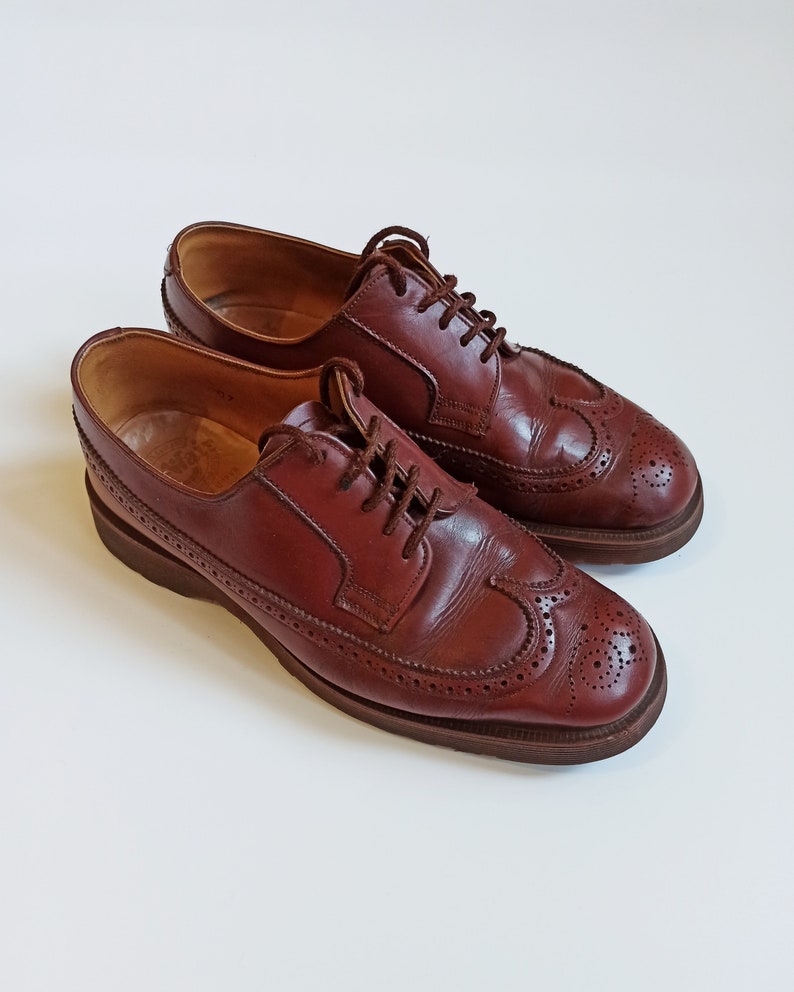 Dr Martens UK 7 Brogues Dark Cherry Red Vintage Mens Shoes/ | Etsy