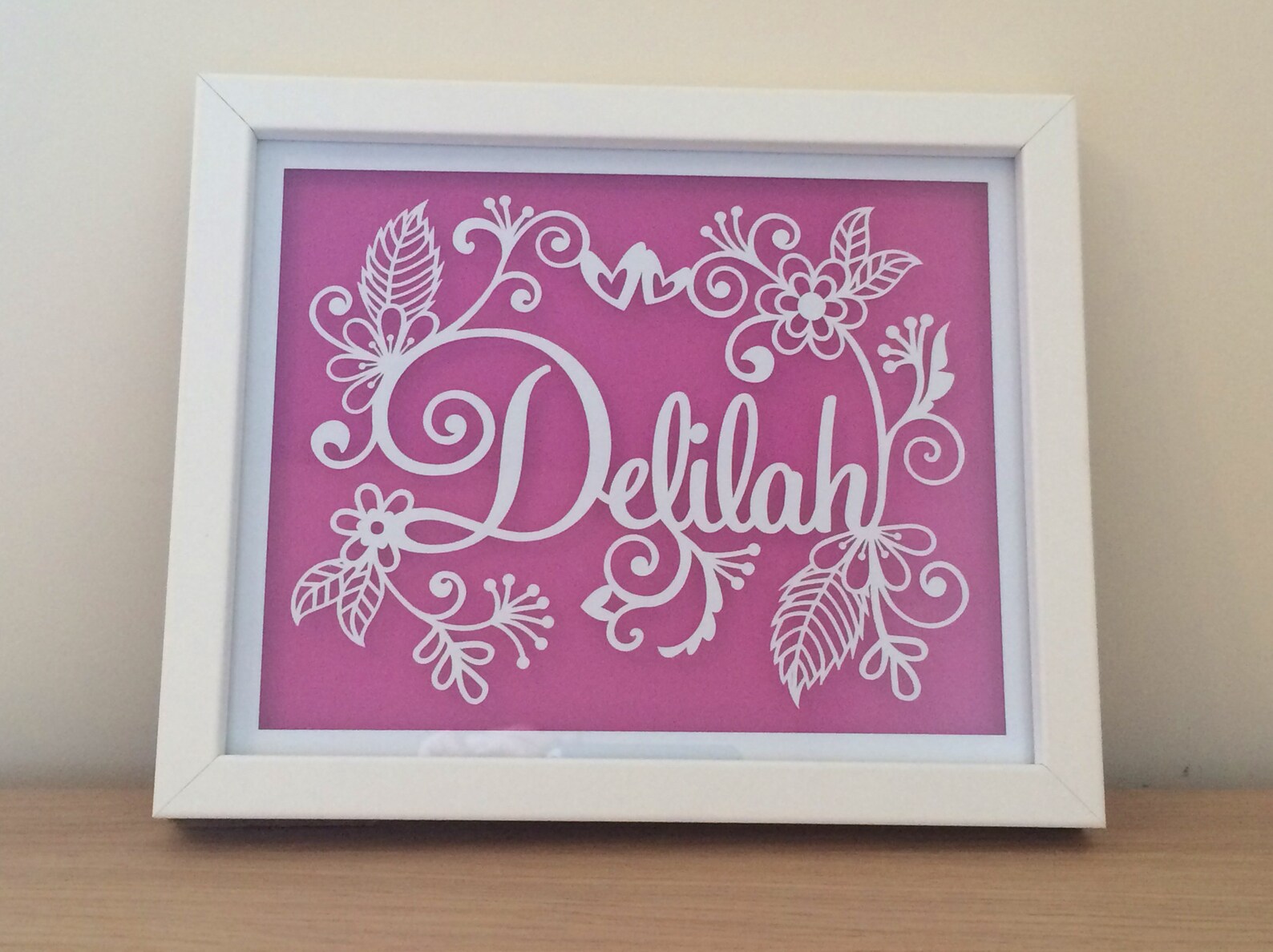 Personalised Framed Name Paper Cutout Art Etsy