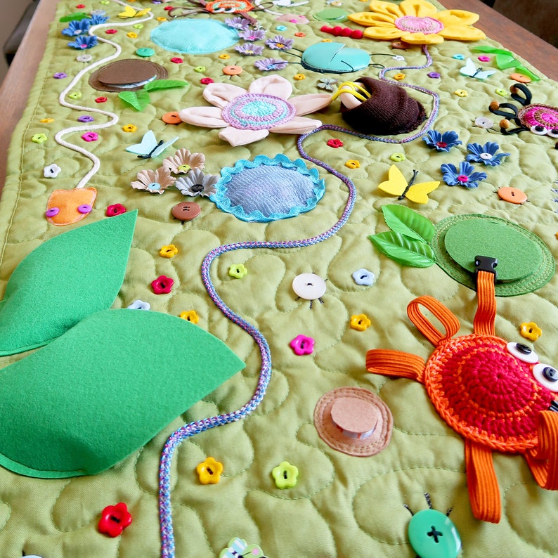 Baby sensory mat Play mat Kids rug Flower Baby activity | Etsy