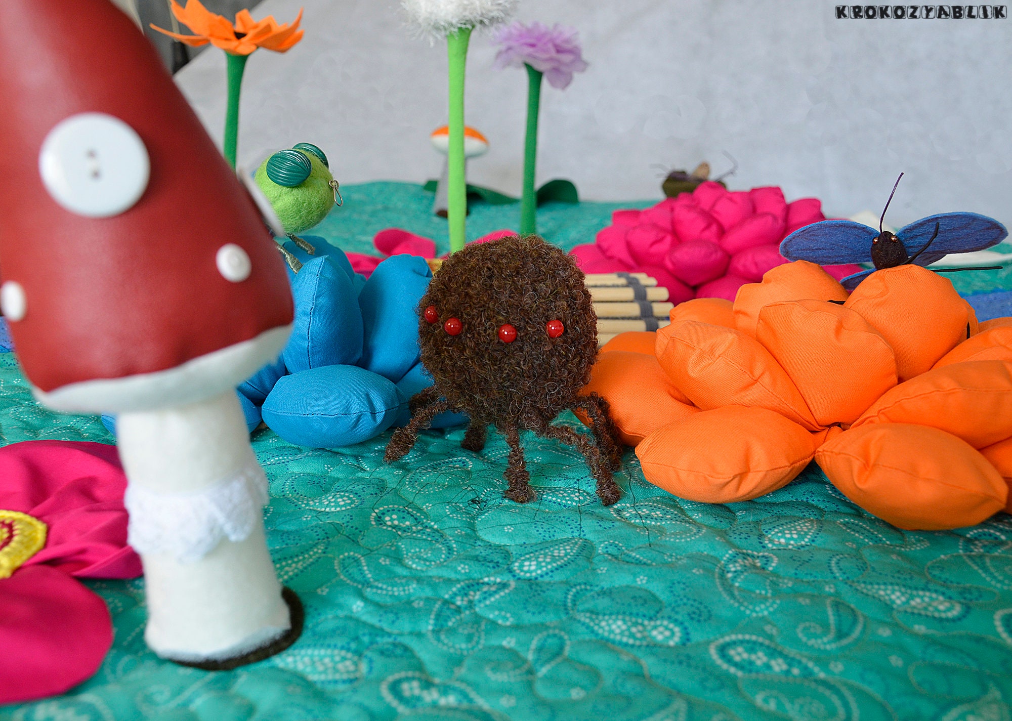 Baby activity mat Round rug Flower pillows Etsy