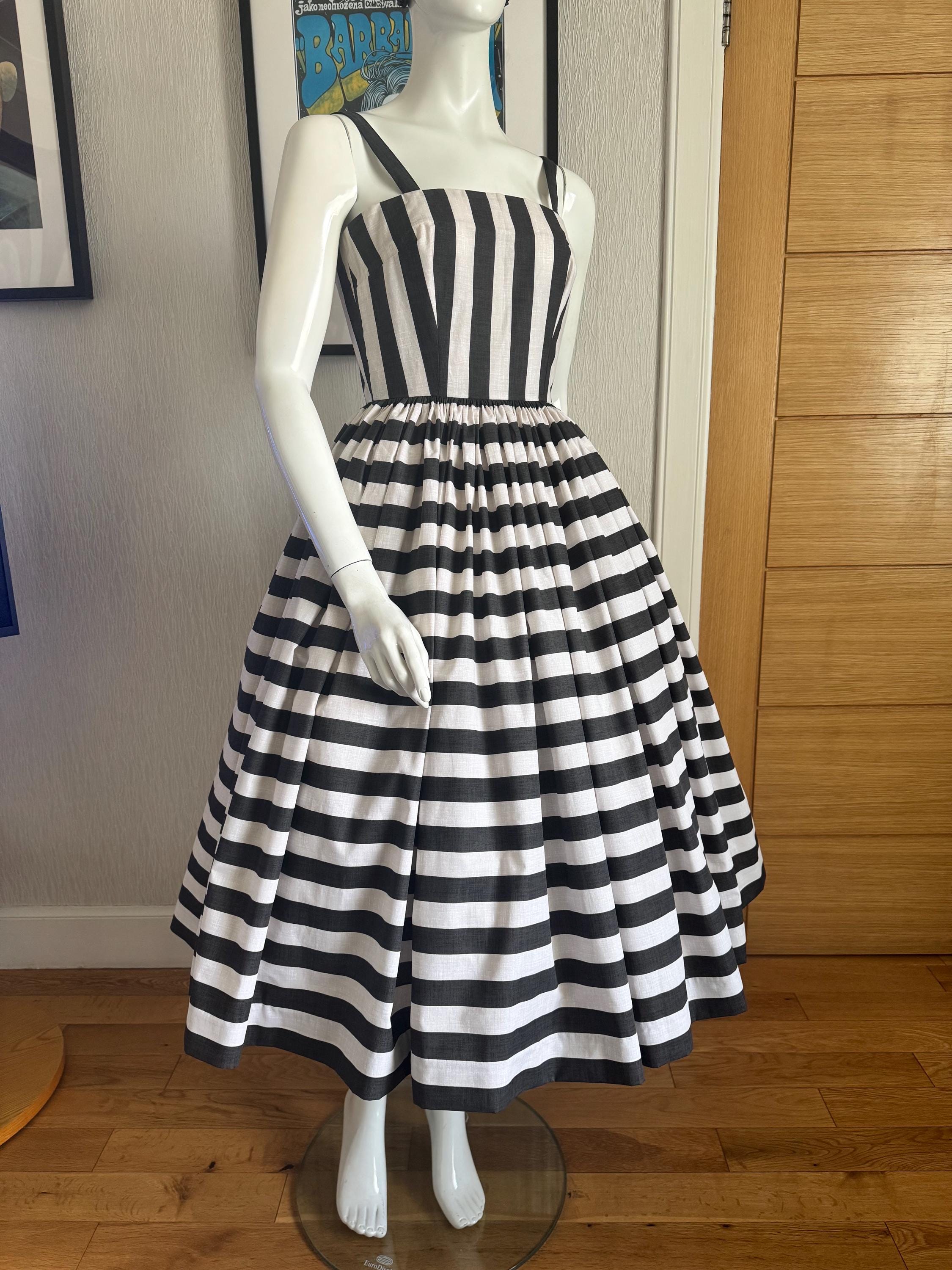 1950s Striped Dress - Etsy Canada