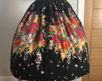 50er Jahre Vintage Floral Print Tellerrock, abstraktes Design