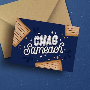 Chag Sameach Karte - jüdischer Feiertag hebräisch frohe Feiertage matzot