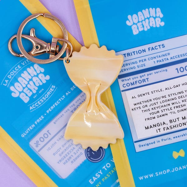 Farfalle Pasta bowtie Keychain | Italian Carb lover, Handmade fashion bag keys Accessory