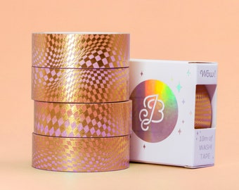 Optical effect gold foil Washi tape | cool optical illusion gradient and gold decorative tape for journaling and scrapbooking decoration