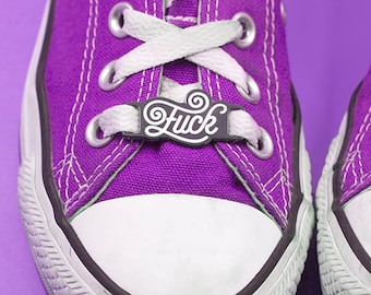 F#*! lace locks | cute shoe lace charms | shoe jewelry for laces with a message | sneakers gift for him for her