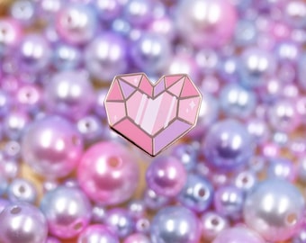 Crystal heart pins