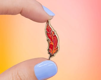Mini phoenix feather pin | beautiful mystical power mini pin | protection enchantment pin | magical phoenix feather mythology renewal brooch