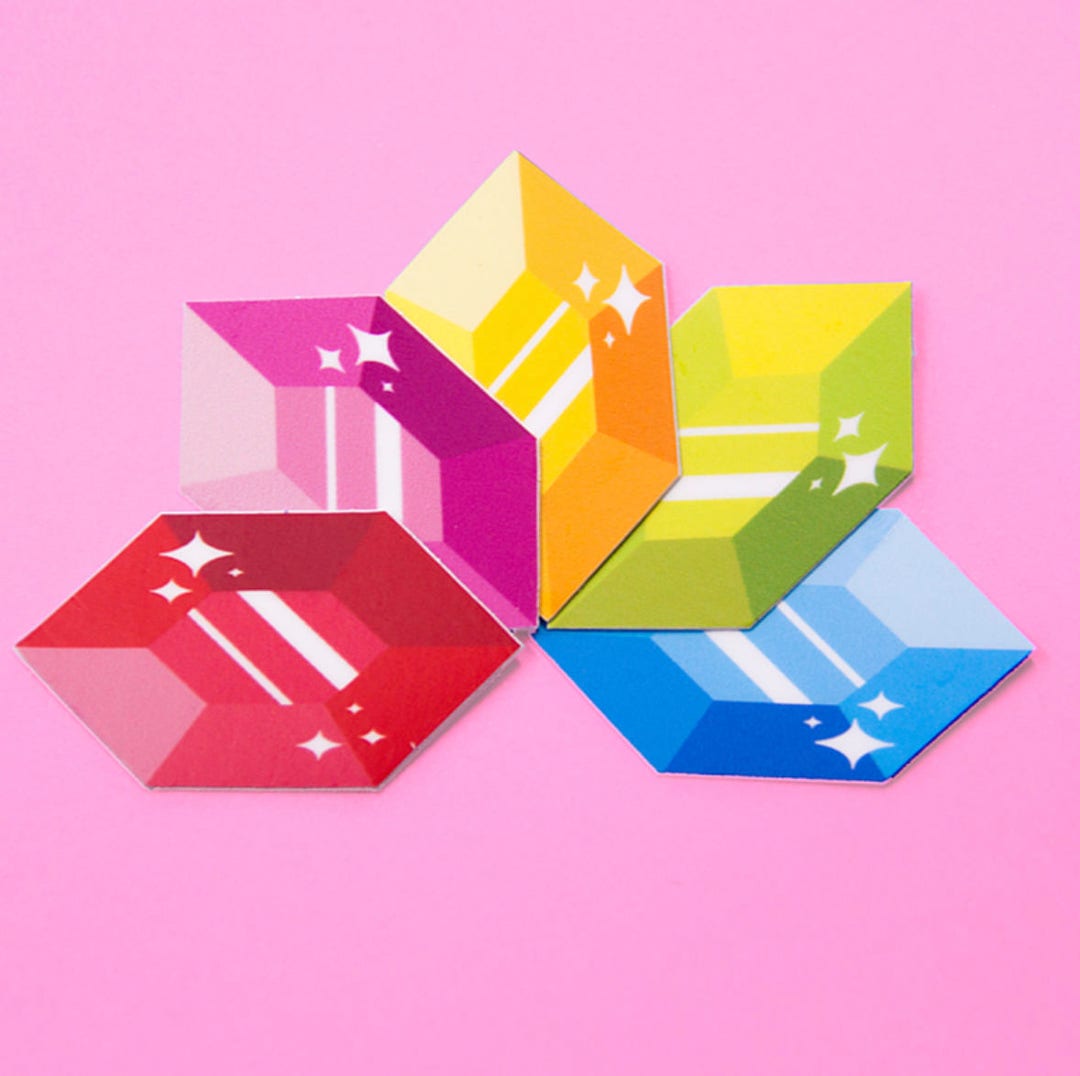 Gem Vinyl Sticker Cute Rupee N64 Money Jewels Ocarina of Time Gemstones