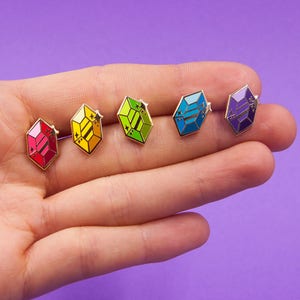 Mini épingles gemme Adorables mini épingles en émail avec diamants multicolores pour gamer en cristal épinglette argent goujons de remplissage style lanière image 3