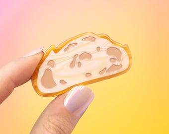 French sourdough slice bread mini hair clip - parisian accessory | boulangerie viennoiserie alligator barrette