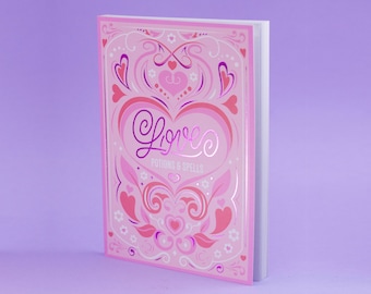 Love potions & spells A6 blank notebook | sketchbook notebook gold detailed journal |A5 journaling sketching pastel magical mystical lover